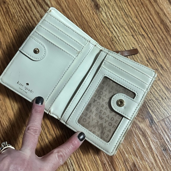 Kate Spade Mini Neda Tan & Khaki Signature Canvas Wallet - Picture 6 of 12